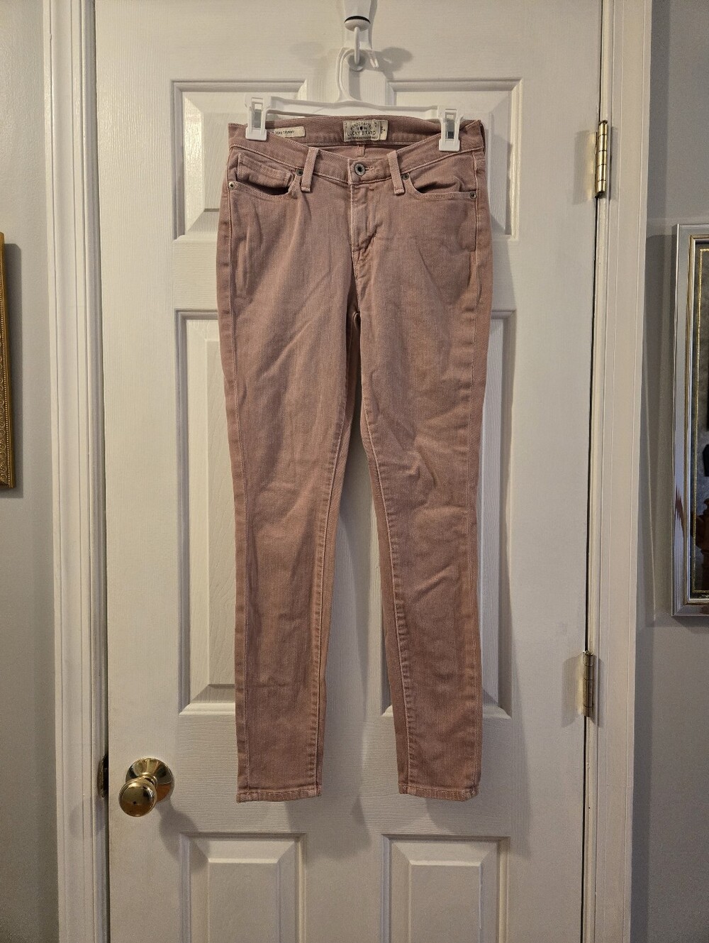 Lucky Brand Brooke Skinny Jeans Dusty Rose Mid Rise Size 2 / 26